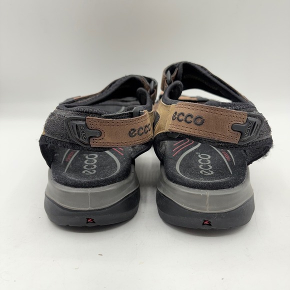 ECCO Yucatan Womens Brown Black Nubuck Leather Sport Hiking Sandals Size 40 - Picture 4 of 9